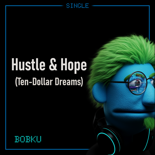 Cover art for Bobku’s track Hustle & Hope, subtitled Ten-Dollar Dreams.