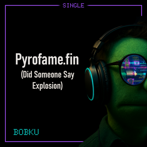 Cover art for Bobku’s track Pyrofame.fin, subtitled Did Someone Say Explosion.