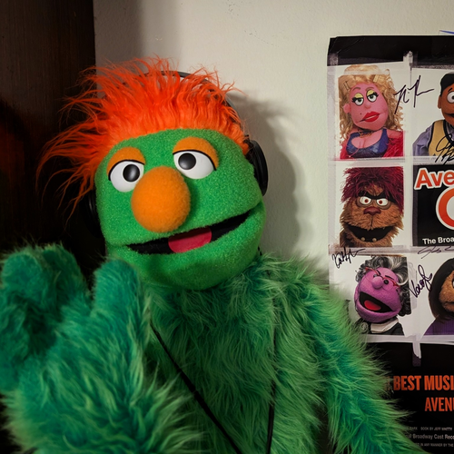 Patch, a Bobku puppet studio manager persona, actual fabricated puppet.